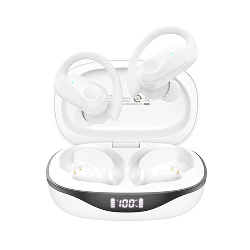 AOC LP75 Wireless Sports Earbuds – Bluetooth 6.0, IPX5 Waterproof, LED Display, Low Latency Gaming Headphones