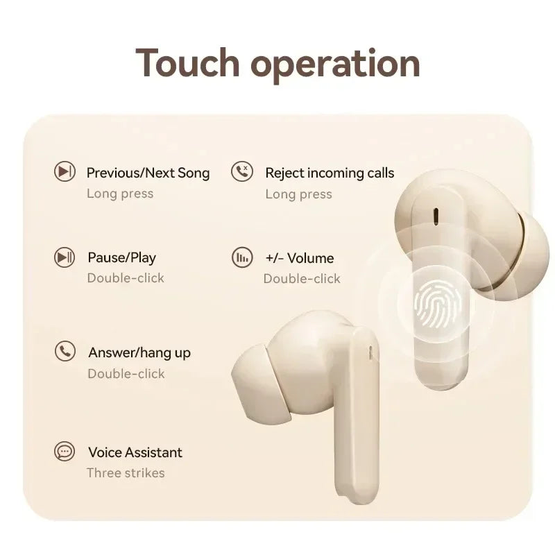 S510 TWS Wireless Earbuds – ANC, HiFi Stereo, Touch Control, Waterproof, LED Display & Mic