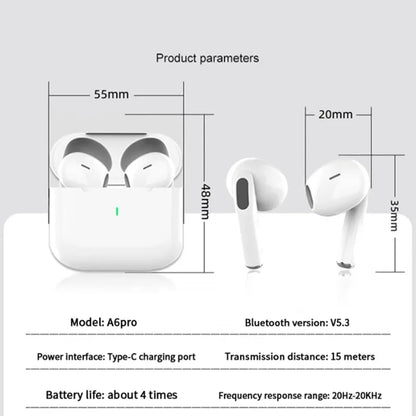 Air Pro True Wireless Earbuds – ANC Noise Cancellation, HiFi Sound, Bluetooth 5.3 for iPhone & Android