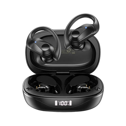 AOC LP75 Wireless Sports Earbuds – Bluetooth 6.0, IPX5 Waterproof, LED Display, Low Latency Gaming Headphones
